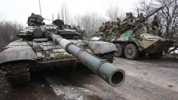 Tank in battle field