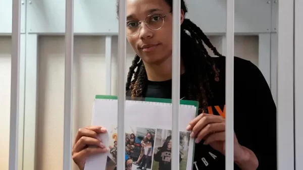 Brittney Griner behind the bars