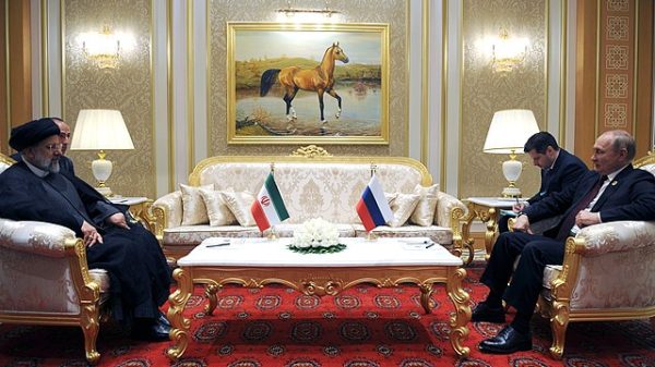 Vladimir Putin met with President of the Islamic Republic of Iran Sayyid Ebrahim Raisi on the sidelines of the Caspian summit. Credit: Presidential Executive Office of Russia Creative Commons Attribution 4.0